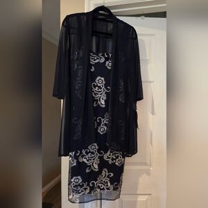 R&M Richards Navy and Silver Two-Piece Set
